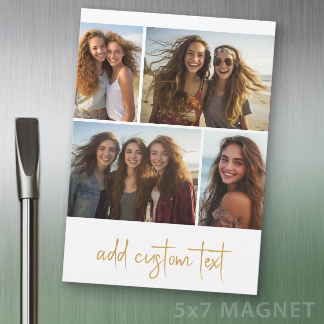 4 Foto Collage - Trendig Skript Magnet (Photo Magnet - 5x7 size)