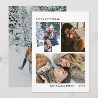 4 Foto Collage Typmaskin Minimalistisk Jul Hej Julkort
