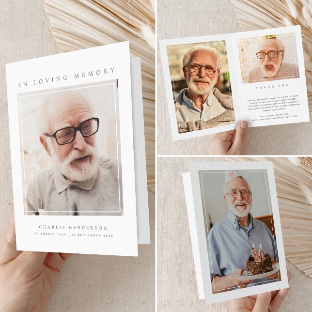4-Foto Enkel Modern Kärleksfull Minnesstund Begrav Tack Kort (Skapare uppladdad)