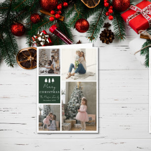 4 Foto Familj Julkort Träd Design Kort