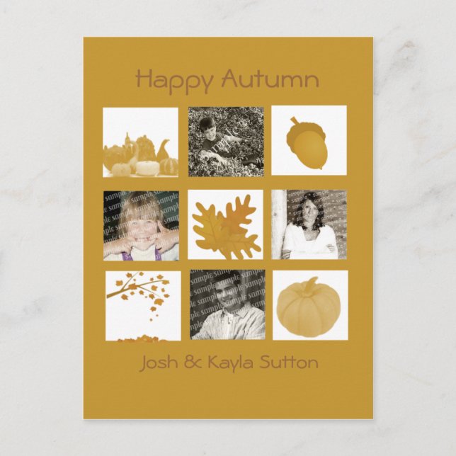 4-foto för hösten Hälsning Vykort (Framsida)
