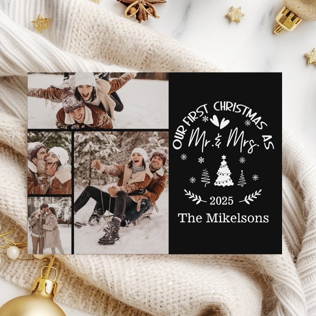4 Foto Första jul som Mr & Mrs. Julkort (Skapare uppladdad)