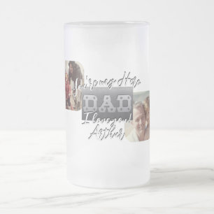 4 Foto - Glad fars dag Metalltema Frostat Ölglas