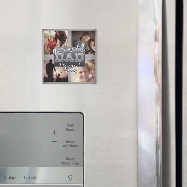 4 Foto - Glad fars dag Metalltema Magnet (In Situ (Fridge))