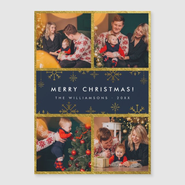 4 Foto God jul | Festive Gold Foil & Snö (Framsida)