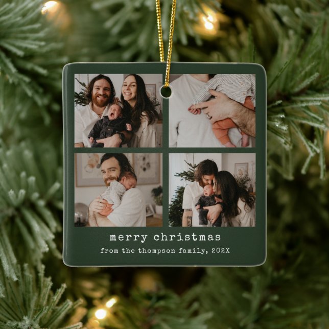 4 Foto God jul Mörk grönt Helgdag Julgransprydnad Keramik (Träd)