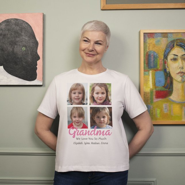 4 Foto Grandma Kärlek Anpassningsbar T Shirt (Skapare uppladdad)