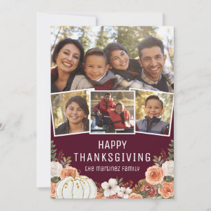 4 Foto Happy thanksgiving Julkort