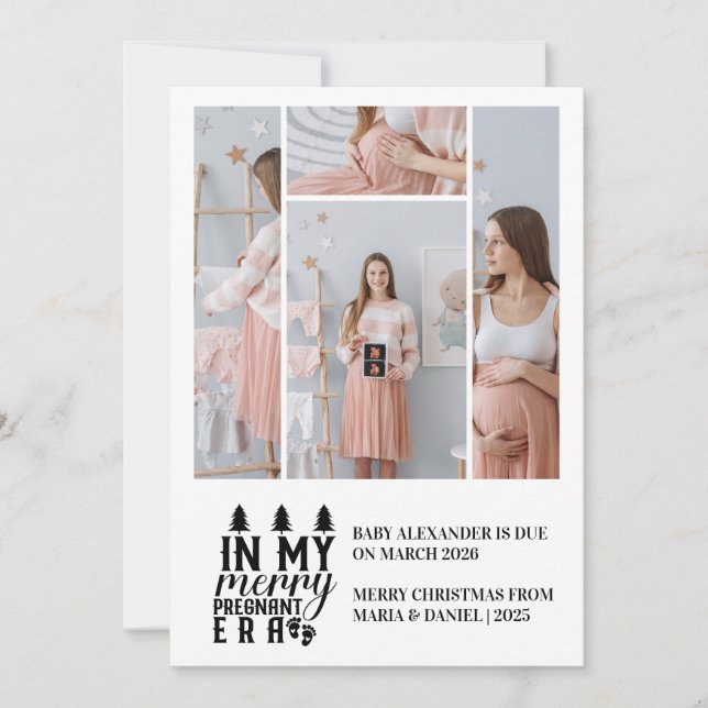 4 Foto i min stora, gravida era-jul Julkort (Framsida)