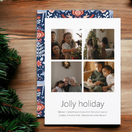 4 Foto Jolly Holiday Nordisk Mönster Jul Kort