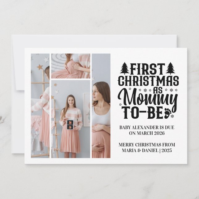 4 Foto Mamma som ska vara julafton Gravid Julkort (Framsida)