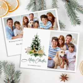 4 FOTO-minimalister Julgran Hälsning Julkort