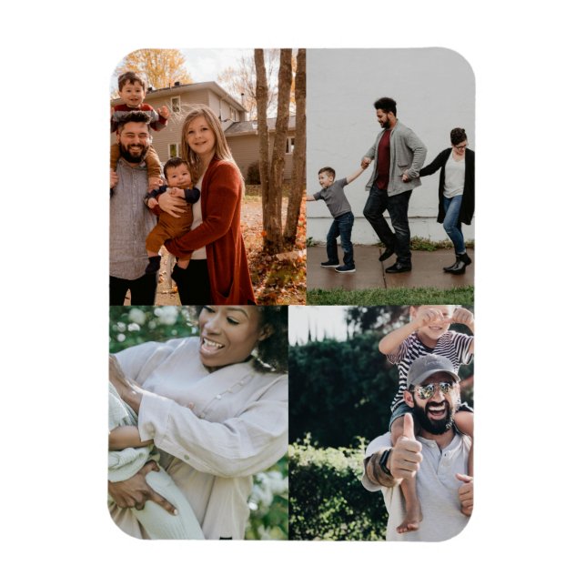 4 Foto Personlig Anpassningsbar Collage Magnet (Vertikal)