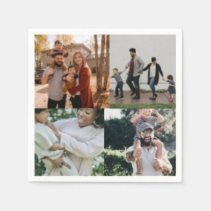 4 Foto Personlig Anpassningsbar Collage Pappersservett