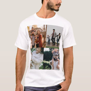 4 Foto Personlig Anpassningsbar Collage T Shirt