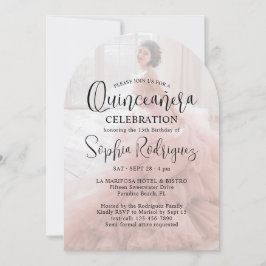 4 Foto Quinceañera Modern Overlay 15:e födelsedage Inbjudningar