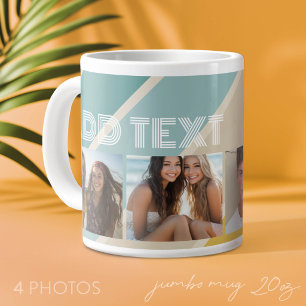 4 Foto Retro randigt mönster funky namn Jumbo Mugg