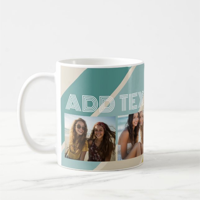 4 Foto Retro randigt mönster funky namn Kaffemugg (Vänster)