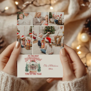4 Foto Rosa Nutcracker jul Wonderland Glob Julkort
