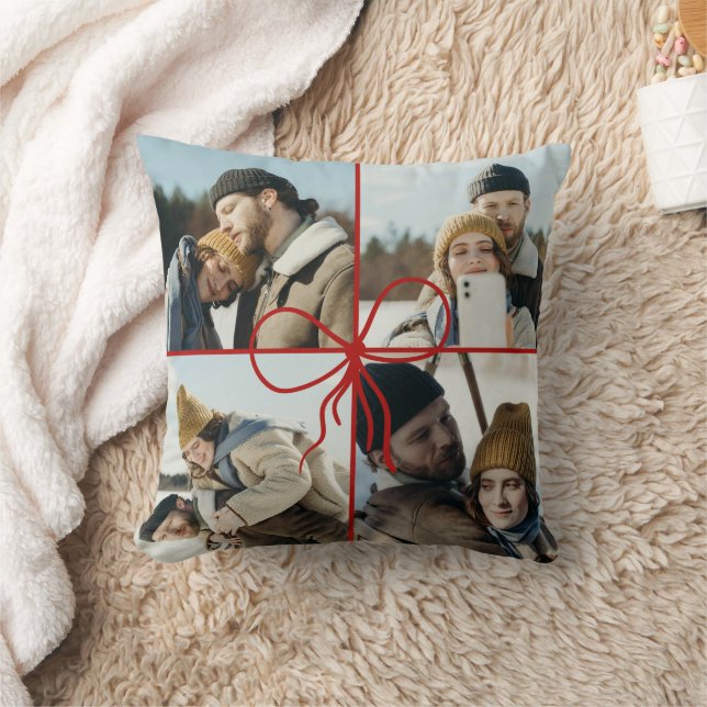 4 Foto Slöj Inpackning Jul Nygifta Modern Kudde (Filt)