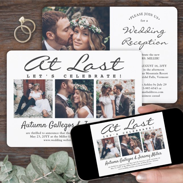 4 Foto Slutligen Bröllopsfirande Bröllop Inbjudningar (Skapare uppladdad)