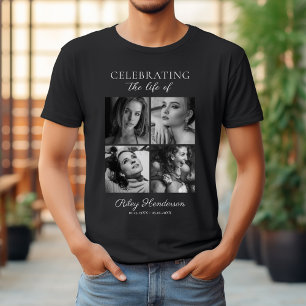 4 Foto Svart Minnes-T-shirt – Att fira en livstid T Shirt