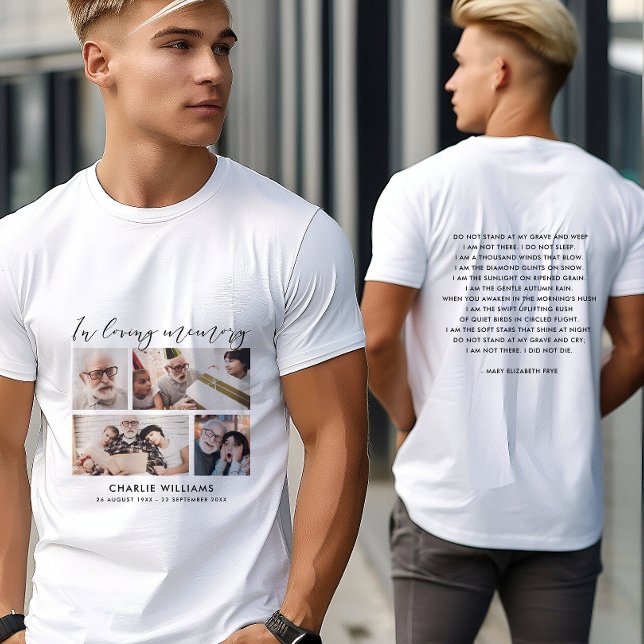 4-Foto Till minne av Begravning/Minnesstund T Shirt (Skapare uppladdad)