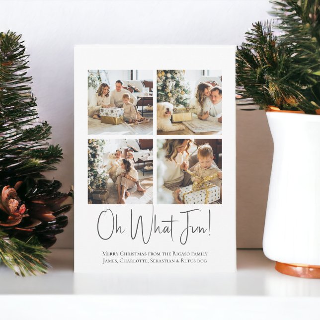 4 Foto: Vilken Roligt julmall? Julkort (4 Photo oh What Fun Christmas template cards from Ricaso)