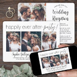 4 Fotobröllopsmottagning lyckligtvis allt efter Pa Inbjudningar<br><div class="desc">Familjen inbjudan och vänner till en enkel elegant, som endast tar emot firande i bröllop med snyggt, moderna 4 fotosamlingar "Lyckligtvis allt efter Party"-inbjudningar. Alla formuleringar är enkla att anpassa för en vow förnyelse-ceremoni, sekvel bröllop, 1:a årsdagen, post-elopement eller middag party. Anpassa den så att den innehåller valfri information, t.ex....</div>