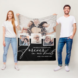 4-Fotogalleri Handskriven För evigt i våra hjärtan Fleecefilt