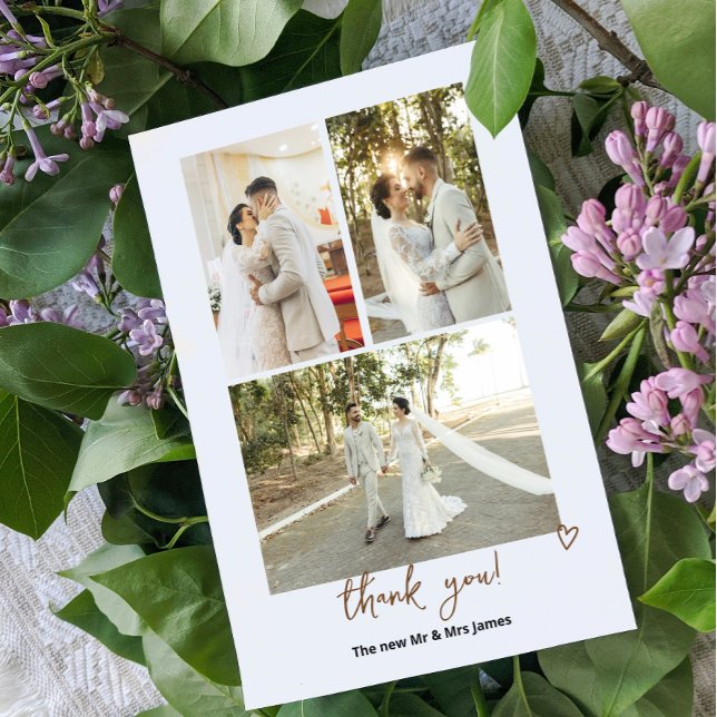 4 Fotografier Personlig Bröllop Tack Kort (Nothing Fancy Just Love Thank you cards from Ricaso. Add 4 photos and your own message)