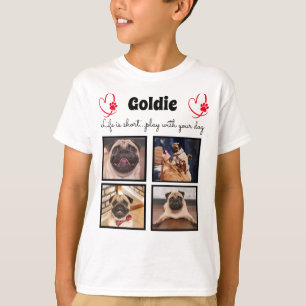 4 fotokollage - anpassat minne för hund t shirt