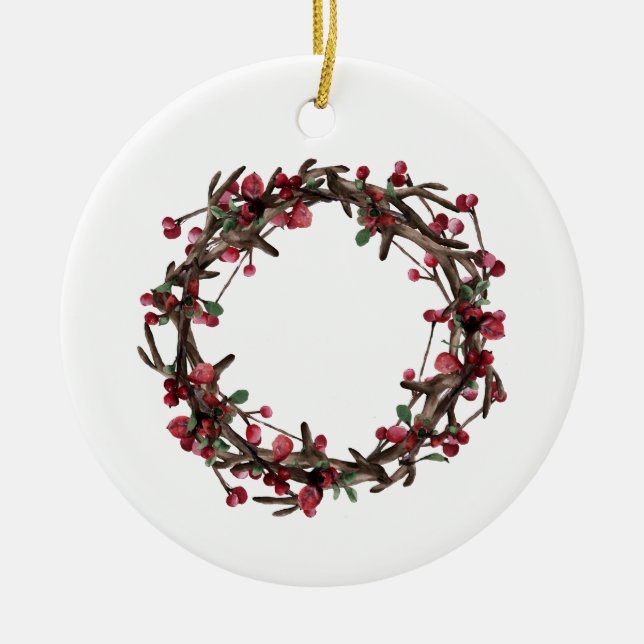 4 Fotokollage | Anpassningsbar Holiday Greetings-f Julgransprydnad Keramik (Framsidan)