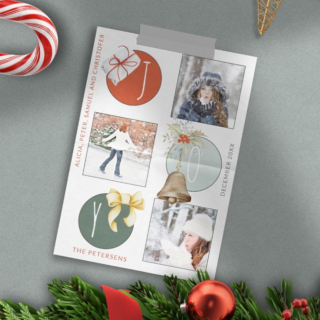 4 fotokollage återför modern jul julkort (Skapare uppladdad)