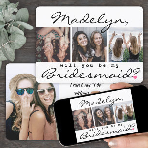 4 Fotokollage blir min Bridesmaid-Frieri Inbjudningar