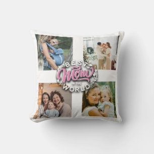 4 Fotokollage Familjeminne Mors dag Kudde