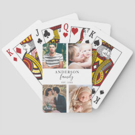 4 Fotokollage Family Calligraphy Hand Lettering Casinokort