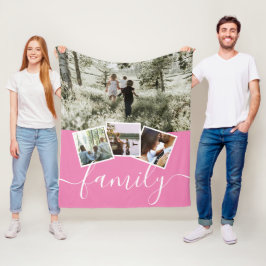 4 Fotokollage Family Personlig Fleecefilt