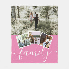 4 Fotokollage Family Personlig Fleecefilt