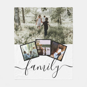4 Fotokollage Family Personlig Fleecefilt
