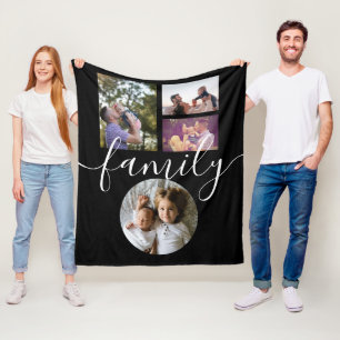 4 Fotokollage Family Personlig Fleecefilt