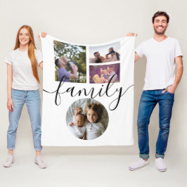 4 Fotokollage Family Personlig Fleecefilt