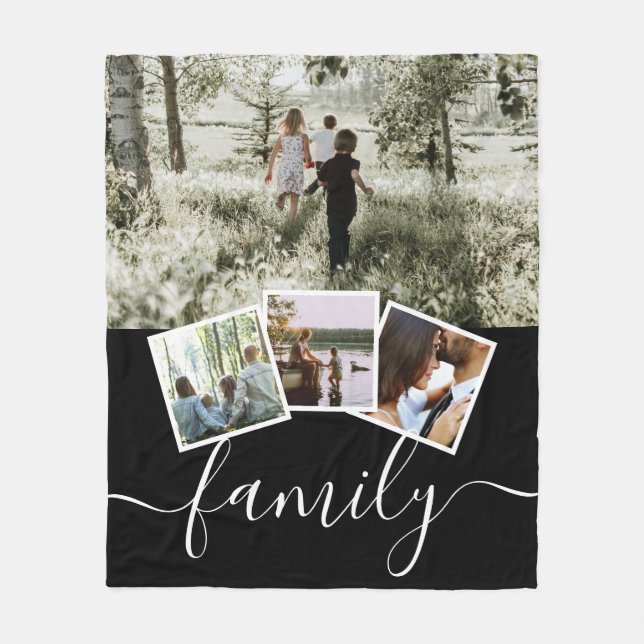 4 Fotokollage Family Personlig Fleecefilt (Framsidan)