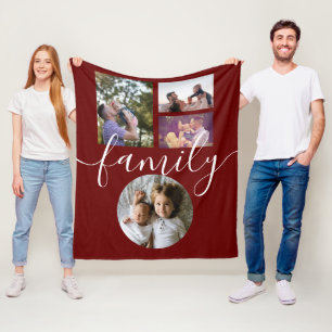 4 Fotokollage Family Personlig Fleecefilt