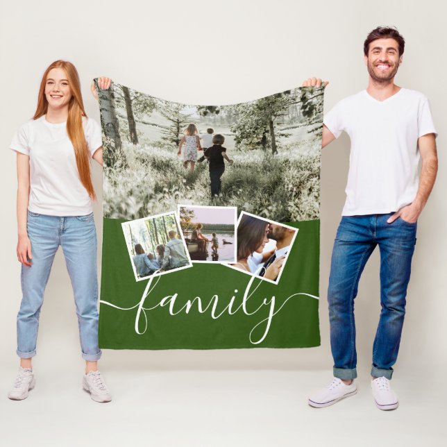 4 Fotokollage Family Personlig Fleecefilt (På plats)