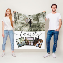 4 Fotokollage Family Personlig Fleecefilt