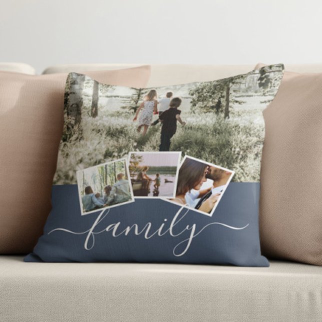 4 Fotokollage Family Personlig Kudde (4 Photo Collage Family Personalized Throw Pillow by Ricaso. Photo gifts made by you. Easy template)