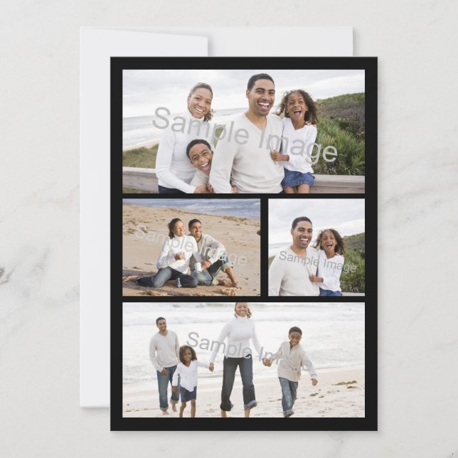4-Fotokollage Flat Greeting Card eller inbjudan (Framsida)