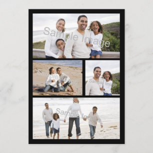 4-Fotokollage Flat Greeting Card eller inbjudan
