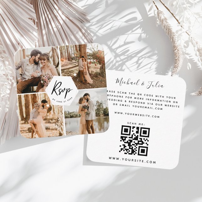 4 Fotokollage Fotography Bröllop OSA QR-kod Tilläggskort (Skapare uppladdad)
